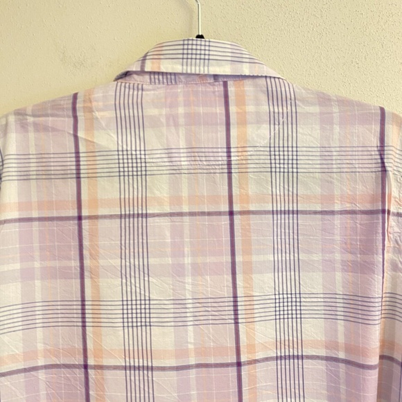 Victoria’s Secret Large pajama top shirt button up plaid Pink/Purple multicolor - Picture 8 of 9